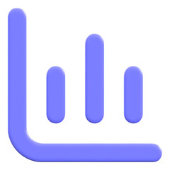 Analytics concept showing growth with bar chart Flat 3D UI Icon
