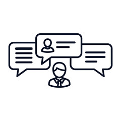 Online dialogue and customer support icon