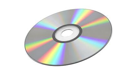 Shiny compact disc Isolated on transparent background, png for data storage and music