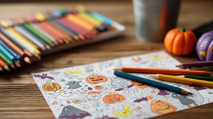 Fun and Engaging Halloween Coloring Worksheet for Children Featuring Pumpkins, Ghosts, and Spooky Characters for Creative Activity Time