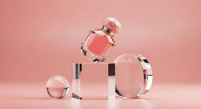 Elegance Embodied A Luxurious Crystal Perfume Bottle Adorned with Diamond-Like Accents