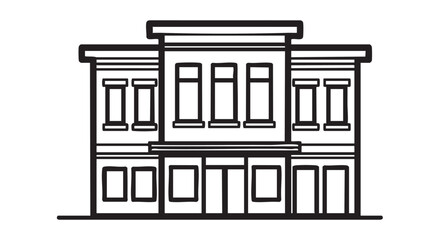 ## **36. Building facade elevation outline icon vector**
