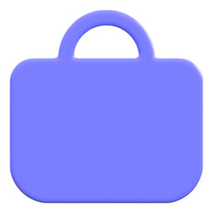Shopping concept of a bag with handle Flat 3D UI Icon