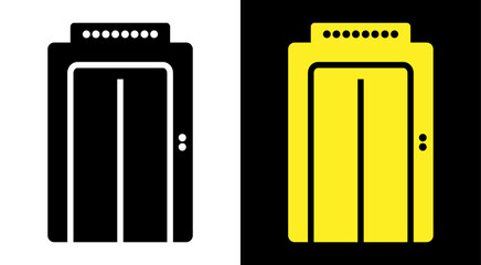 Elevator lift icon created in outline style. Flat vector illustration presenting a clear lift symbol for use in navigation, signage and interface design. Modern elevator icon set displayed