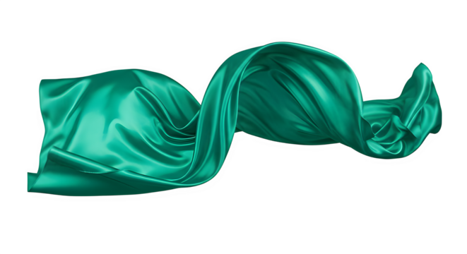 Elegant emerald green silk fabric flowing gracefully - Powered by Adobe