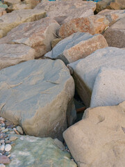 Close Up of Textured Boulders and Gravel