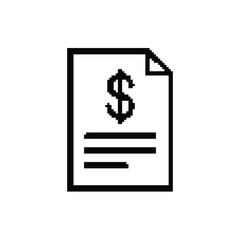 Fototapeta premium Bill document paper with dollar symbol is an outline illustration of finance and accounting form