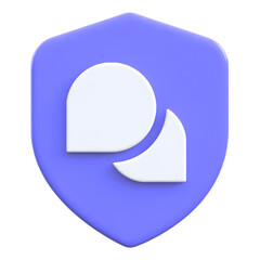 Secure connection concept with speech bubbles Flat 3D UI Icon