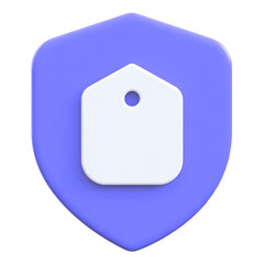 Secure tag representation on a shield Flat 3D UI Icon