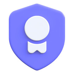 User badge symbol with person silhouette 3D icon