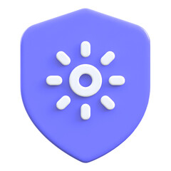 Weather concept sun protection shield 3D icon