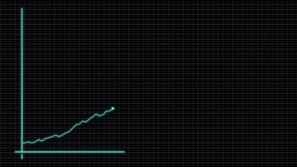 Animated graph lines rising over a digital grid, illustrating business growth, performance trends, and financial data visualization over time. - Powered by Adobe