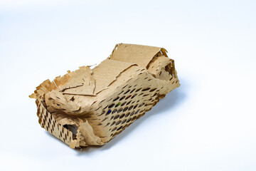 Parcel wrapped in eco-friendly wrapping paper, lightweight bubble wrap for protective packaging,...