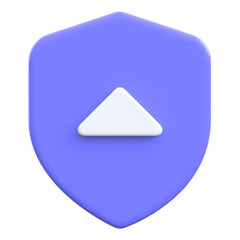 Growth concept up arrow with protection shield 3D icon