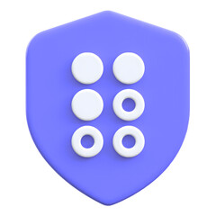 Menu ui option concept with dots and shield 3D icon