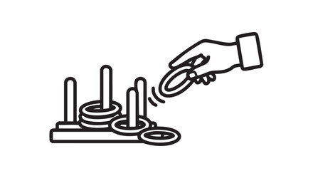 ## **32. Ring toss game outline icon vector**
