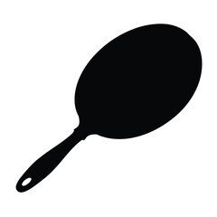 Silhouette of Hand Mirror for Hair Styling and Personal Grooming Purposes