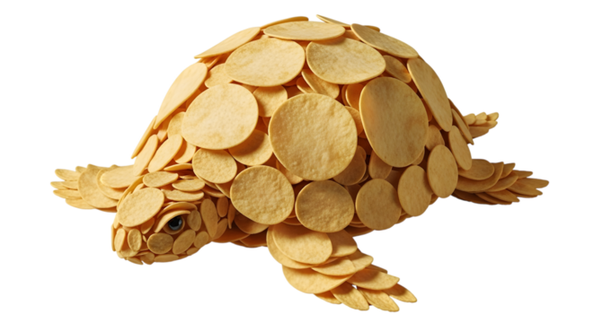 Turtle made of potato chips