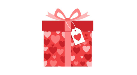 Celebration gift with heart pattern and ribbon offers valentines day design celebration