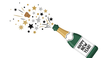Festive celebration with exploding champagne bottle for new year and special occasions © Anisah