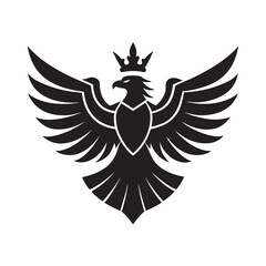 Noble Soaring Eagle Crest Silhouette Artwork