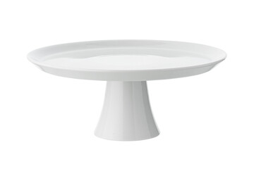 White glossy cake stand on a white background