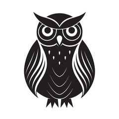 Majestic Owl Silent Watcher Silhouette Illustration