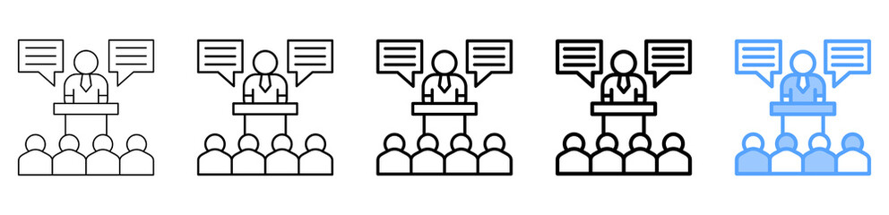 Conferences Icon Different Style Outline Collection Set 
