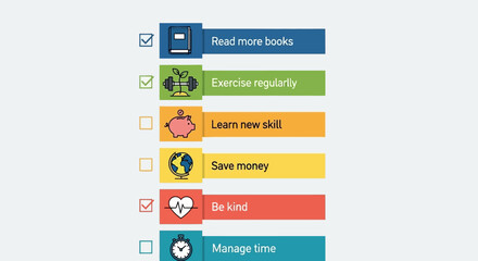 A checklist of positive habits for personal growth and well being illustration set up for success