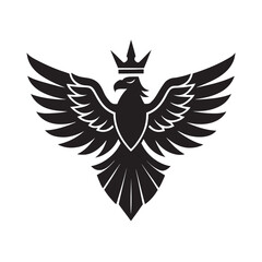 Obraz premium Royal Crowned Eagle Emblem Silhouette Design
