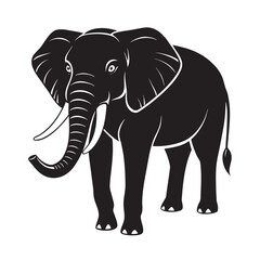 Mighty Elephant Guardian Noble Silhouette Art