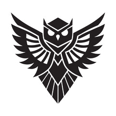 Obraz premium Majestic Owl Royal Crest Silhouette Emblem