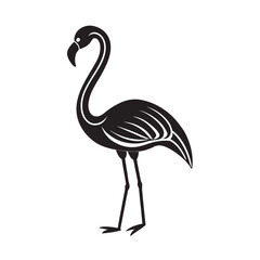 Flamingo Elegant Pose Graceful Bird Silhouette