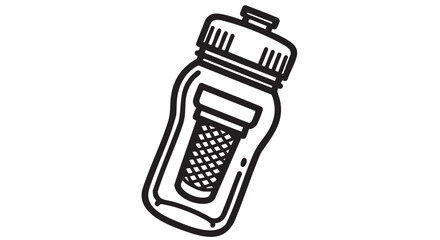 ## **39. Reusable water bottle with filter outline icon vector**
