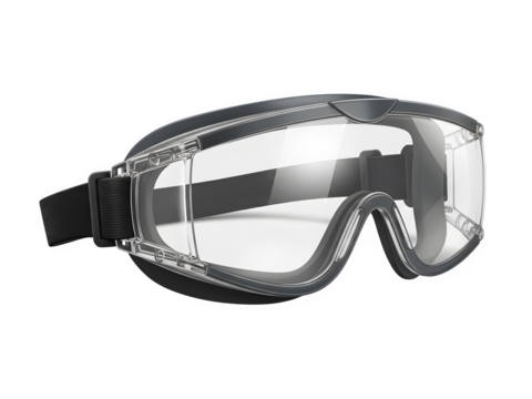 Safety glasses isolated on transparent background, eye protection for work and sports activity