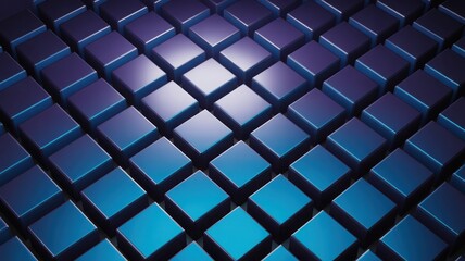 Geometric abstract design of blue and purple cubes in a repeating pattern, creating a modern, textured background.