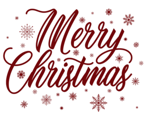 Merry christmas text with snowflakes