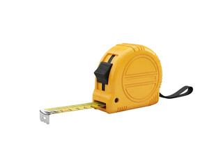 Yellow measuring tape isolated on transparent background, a versatile tool for precise measurements