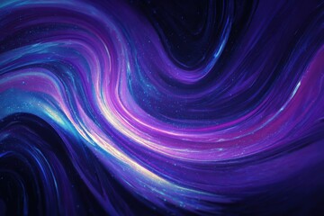 Deep blue and violet abstract composition with flowing lines, dynamic movement, and bright accents, evoking a cosmic atmosphere of color and light for a mesmerizing experience