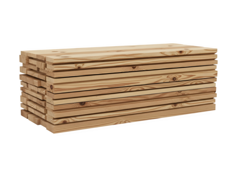 Stacked wooden plank showcasing natural grain and texture for construction isolated on transparent background