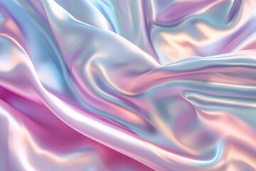 Obraz premium Iridescent Pastel Silk Fabric Waves