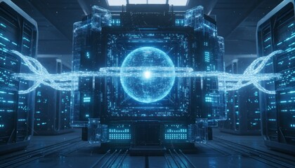 Futuristic server room data center network
