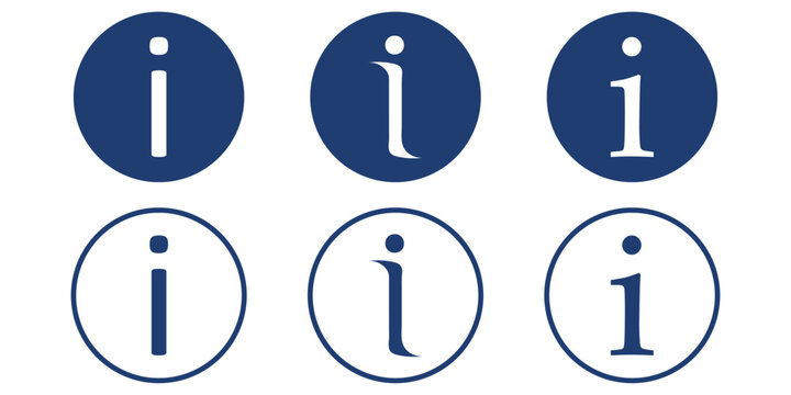 Info icons set. Information icon on isolated on white background. Black info button. Info symbol. Vector EPS 10. Info icon. Thin line icons collection for web ui. I button . Information icon