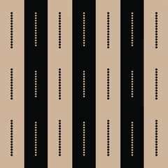 Obraz premium Alternating black and beige vertical stripes with dotted lines pattern background illustration