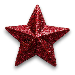 Bright Red Glitter Star Decoration for Festive Events and Celebrations