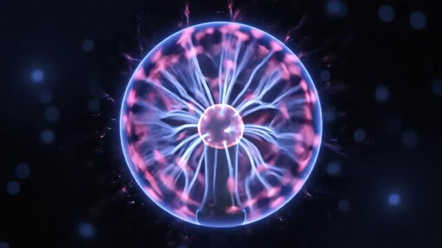 Captivating Plasma Ball Display A Mesmerizing Science Experiment in Action.