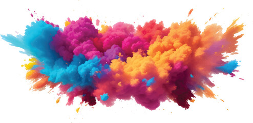 Abstract watercolor ink splashes for an artistic, colorful, and grunge texture design pattern on paper