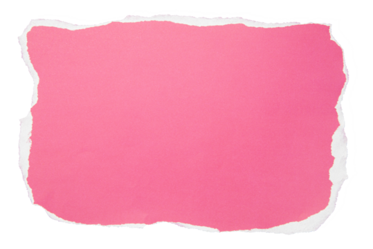 Torn of paper , ripped pink paper sheets isolated on transparent background.