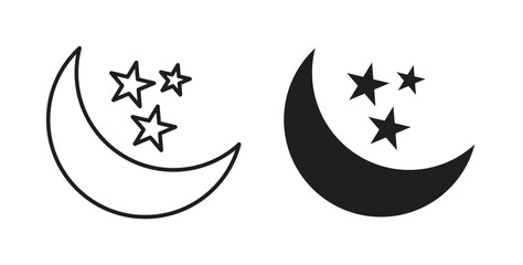 Moon stars icons for use web design,logo.Symbol illustration.