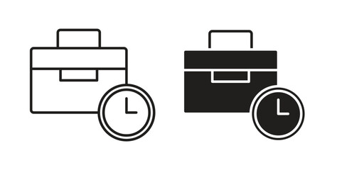 Office time icons for use web design,logo.Symbol illustration.
